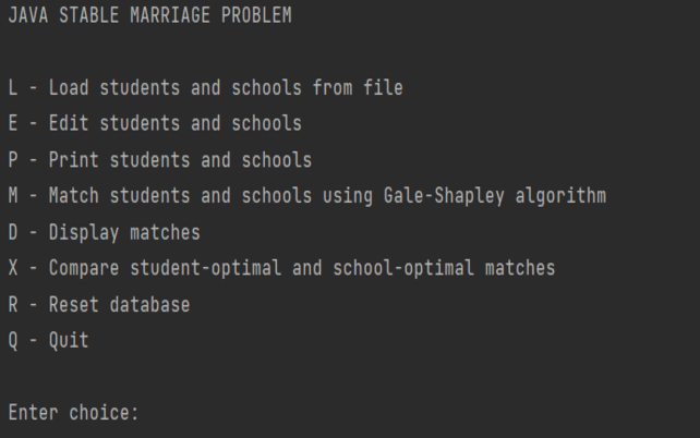 stable marriage problem solver